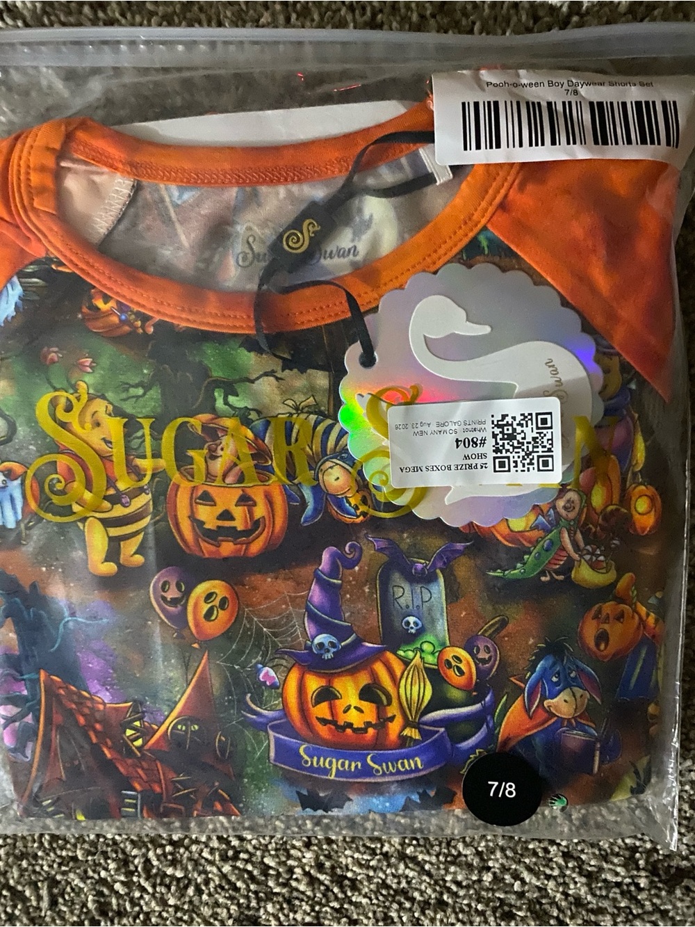 Sugar Swan 7/8 Pooh Halloween bamboo daywear short sey NWT